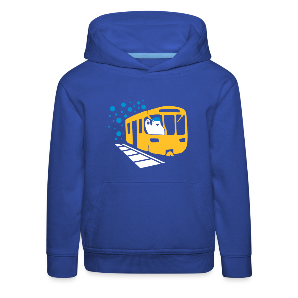 Bär in U-Bahn Kommt - Kinder Premium Hoodie - Royalblau