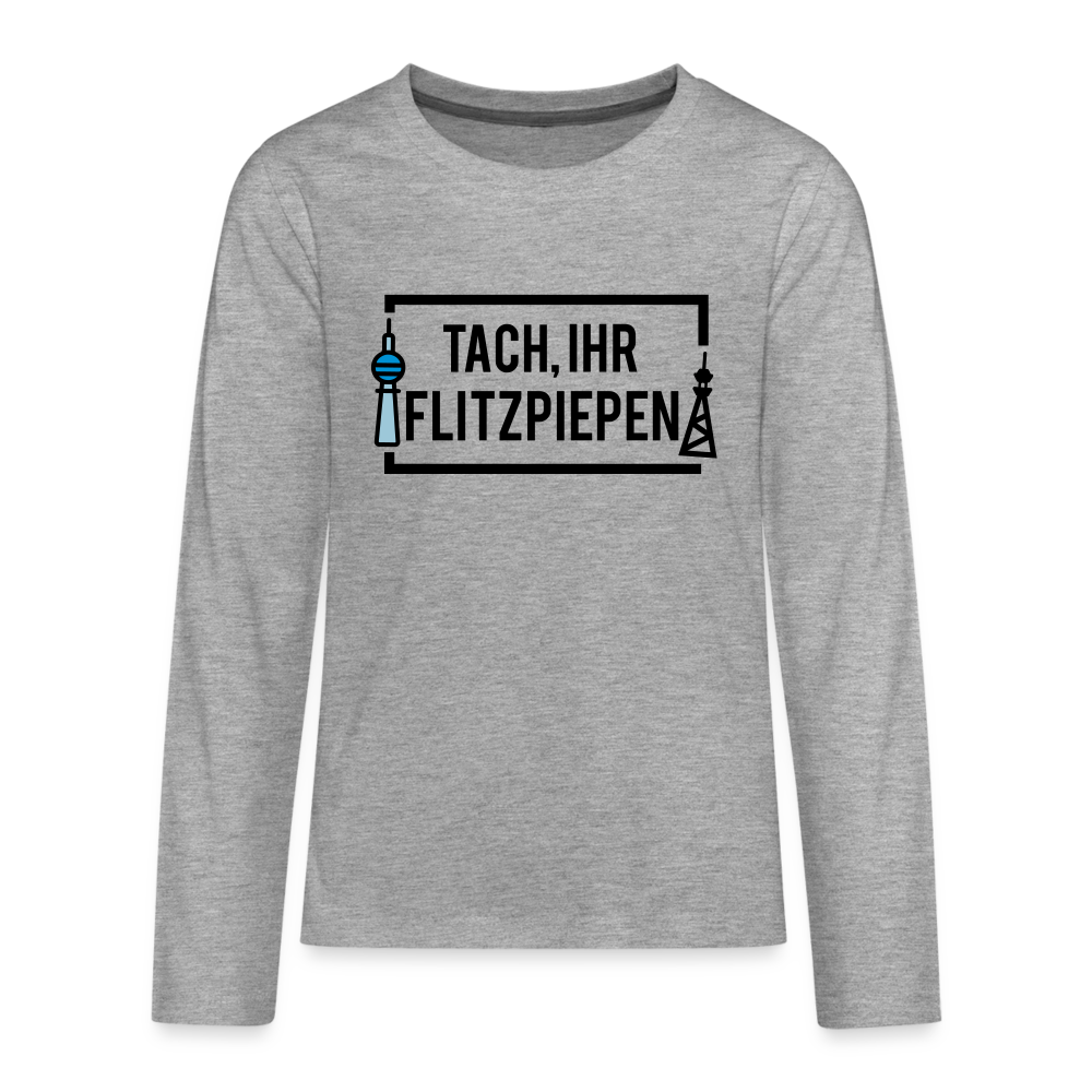 Tach ihr Flitzpiepen - Teenager Langarmshirt - Grau meliert