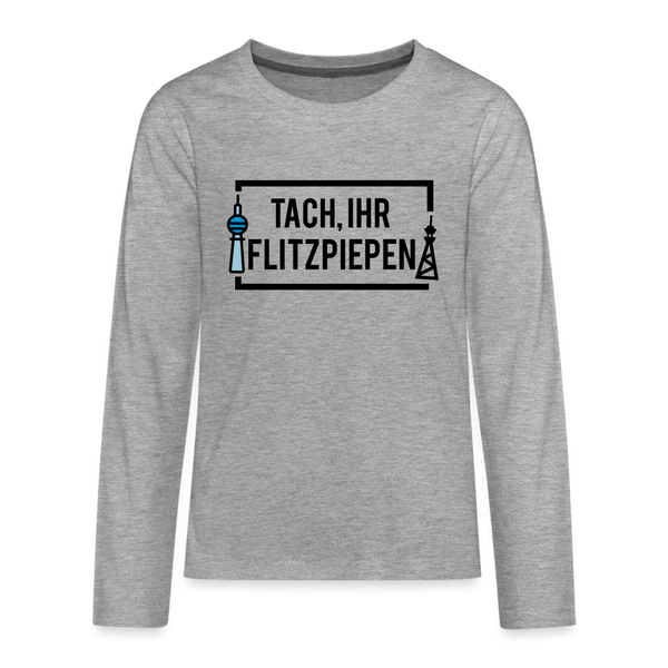 Tach ihr Flitzpiepen - Teenager Langarmshirt - Grau meliert