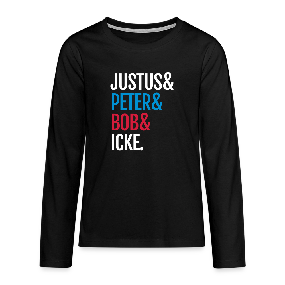 Justus & Peter & Bob & Icke - Teenager Langarmshirt - Schwarz