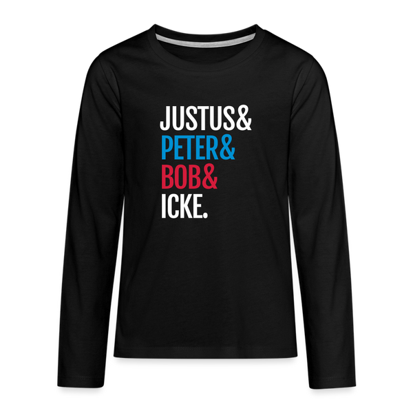Justus & Peter & Bob & Icke - Teenager Langarmshirt - Schwarz