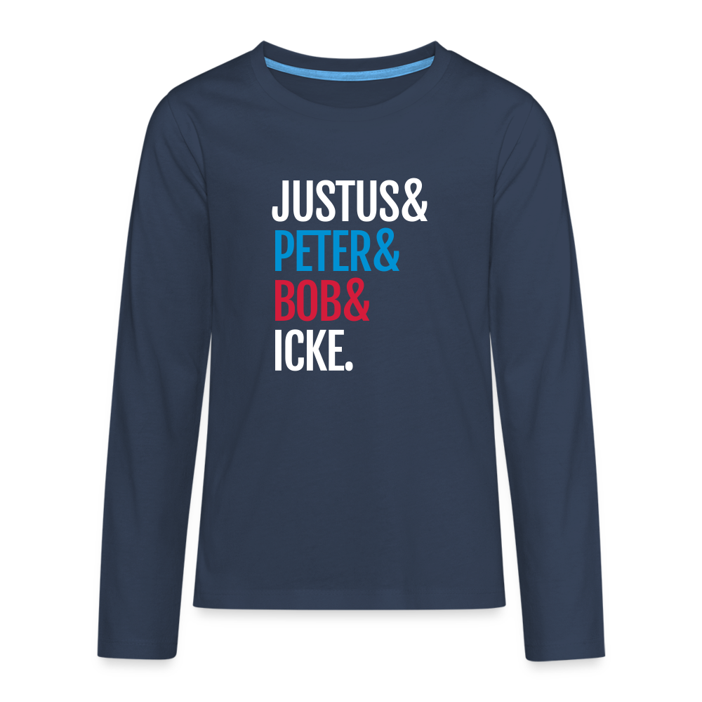 Justus & Peter & Bob & Icke - Teenager Langarmshirt - Navy