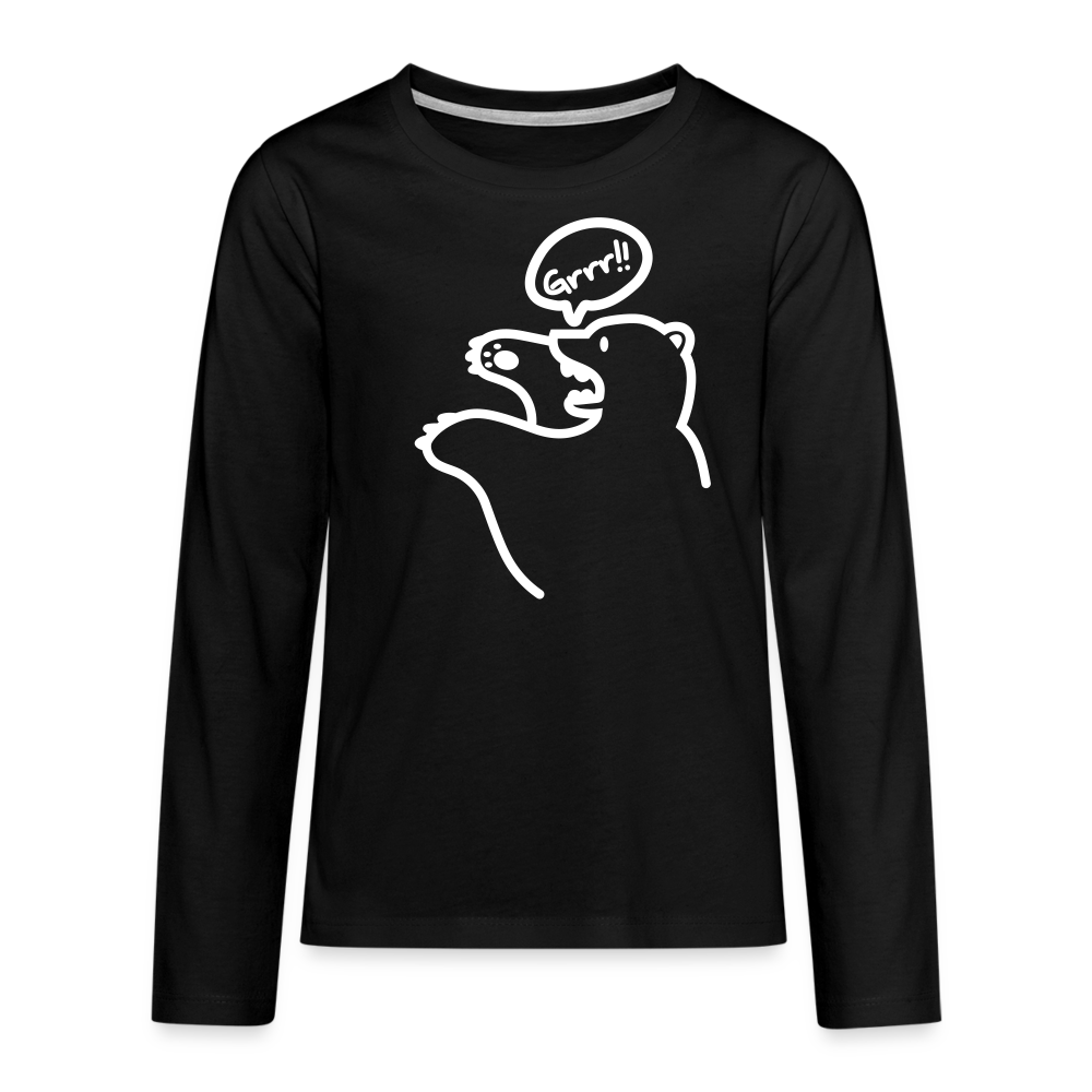 Böser Berliner Bär - Teenager Langarmshirt - Schwarz