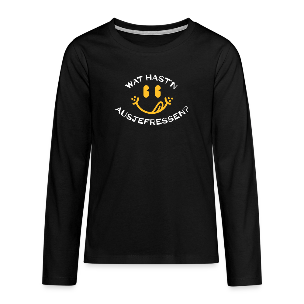 Wat Hast’n Ausjefressen - Teenager Langarmshirt - Schwarz