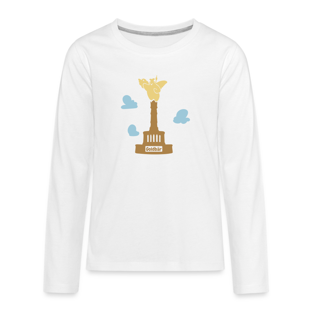 Gold Bär - Teenager Langarmshirt - weiß