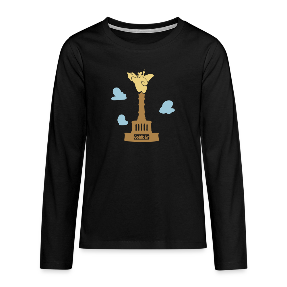 Gold Bär - Teenager Langarmshirt - Schwarz