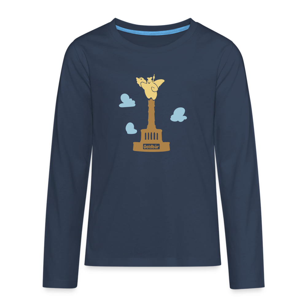 Gold Bär - Teenager Langarmshirt - Navy