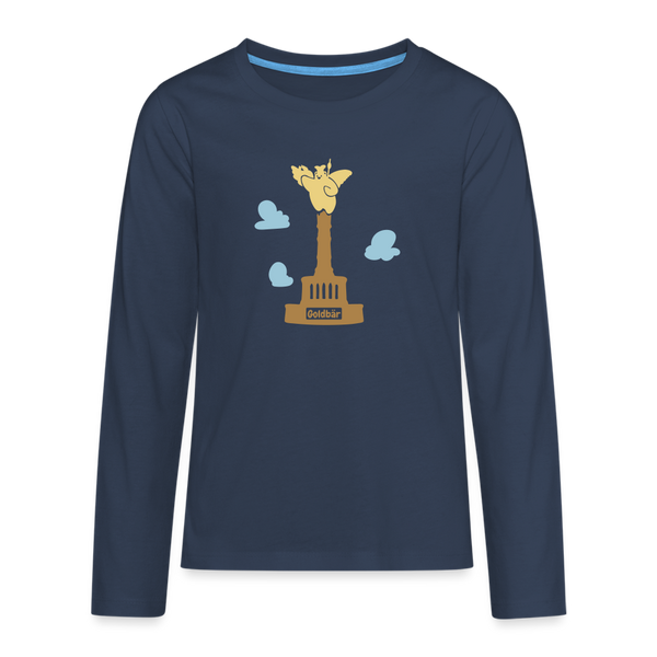 Gold Bär - Teenager Langarmshirt - Navy
