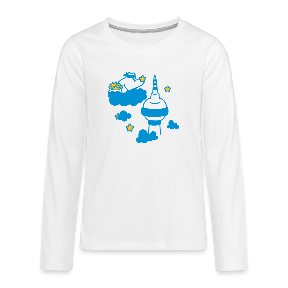 Berliner Bär bei Nacht - Teenager Langarmshirt - weiß