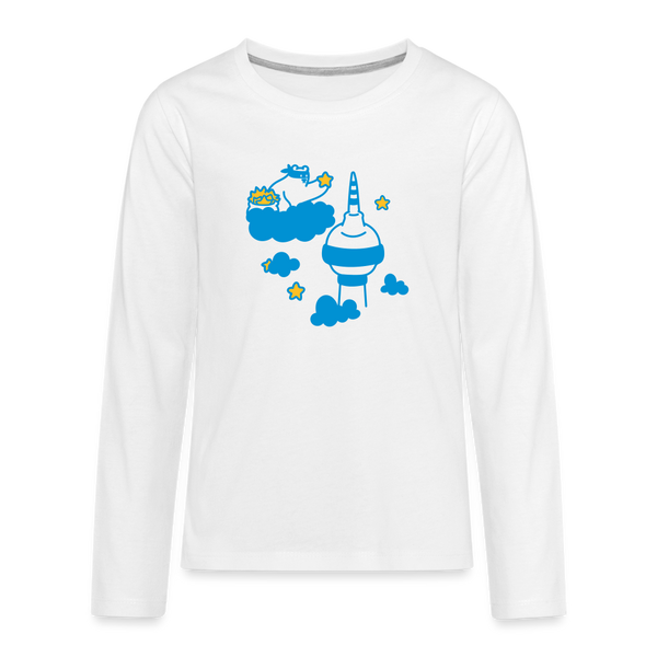 Berliner Bär bei Nacht - Teenager Langarmshirt - weiß