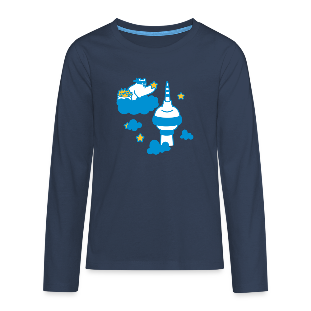 Berliner Bär bei Nacht - Teenager Langarmshirt - Navy
