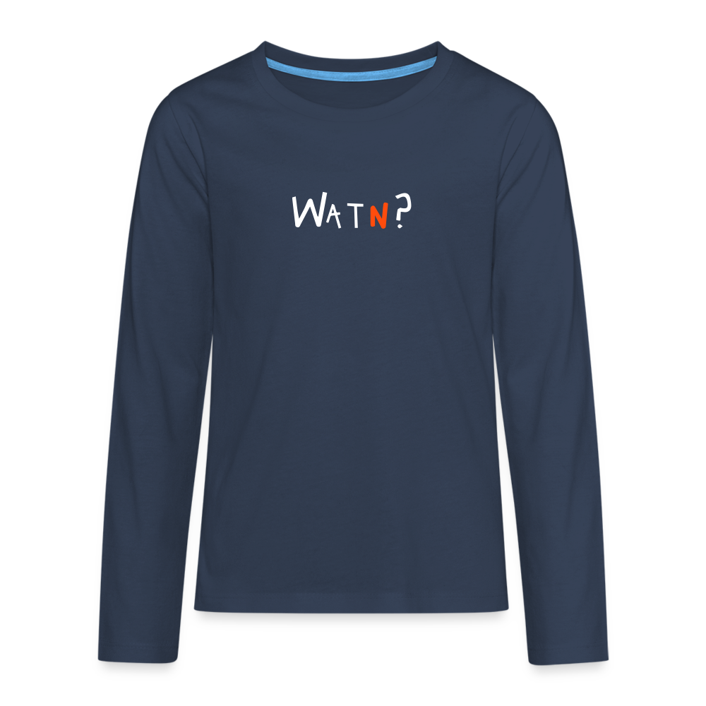 WATN? - Teenager Langarmshirt - Navy