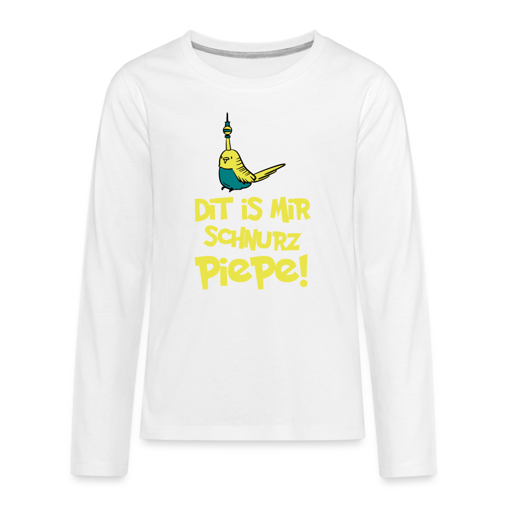 Schnurz Piepe mit Piep - Teenager Langarmshirt - weiß