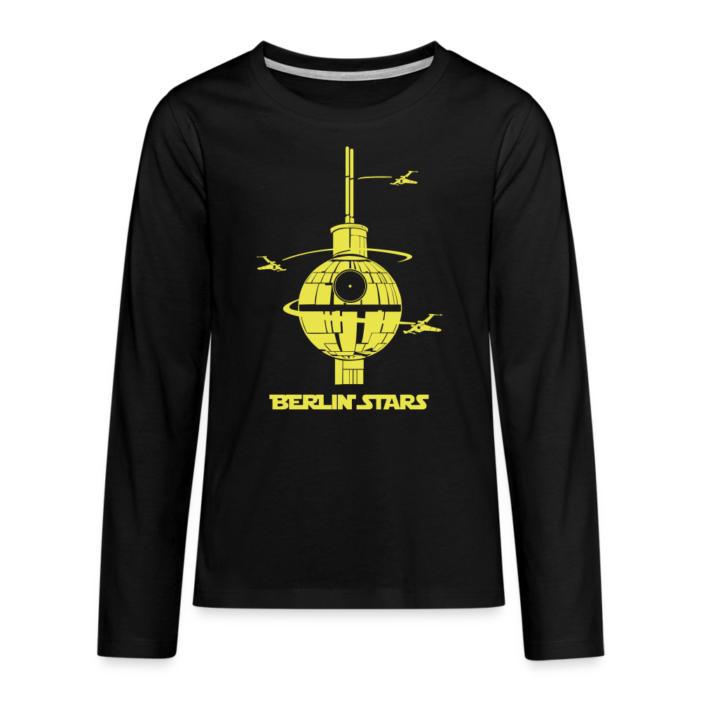 Berlin Stars - Teenager Langarmshirt - Schwarz