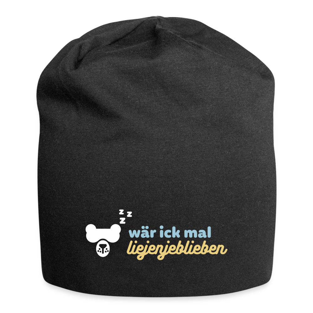 wär ick mal liejenjeblieben - Jersey Beanie - Schwarz