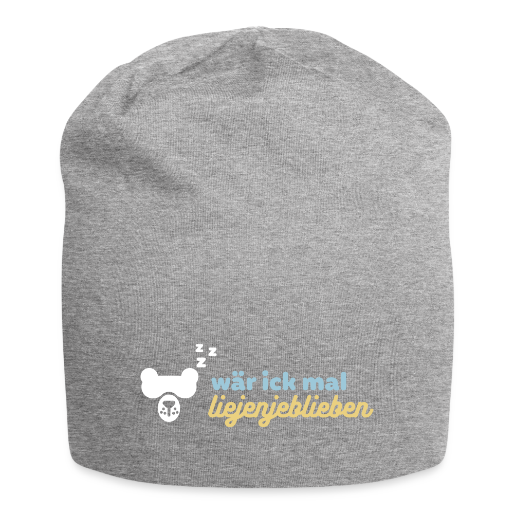 wär ick mal liejenjeblieben - Jersey Beanie - Grau meliert