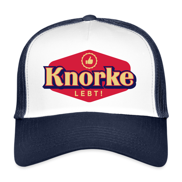 KNORKE lebt! - Trucker Cap - Weiß/Navy