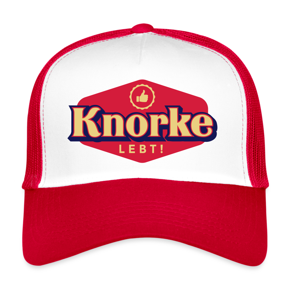 KNORKE lebt! - Trucker Cap - Weiß/Rot