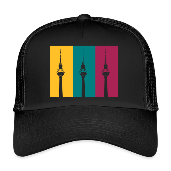 Berlin Retro - Trucker Cap - Schwarz/Schwarz