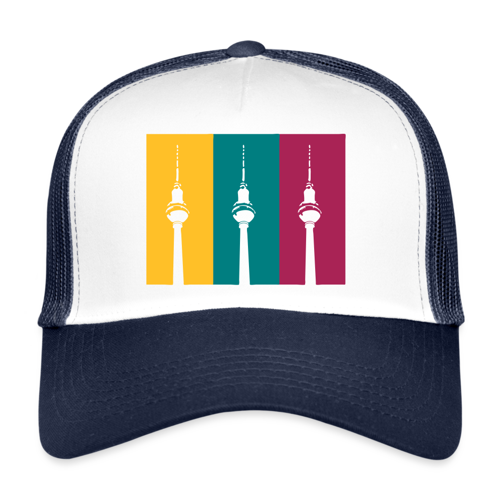 Berlin Retro - Trucker Cap - Weiß/Navy