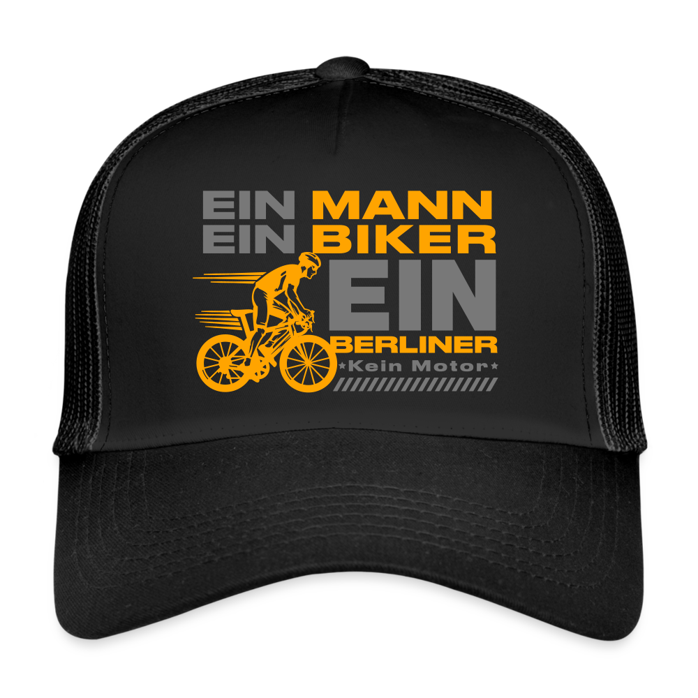 Ein Mann, Ein Biker, Ein Berliner - Trucker Cap - Schwarz/Schwarz