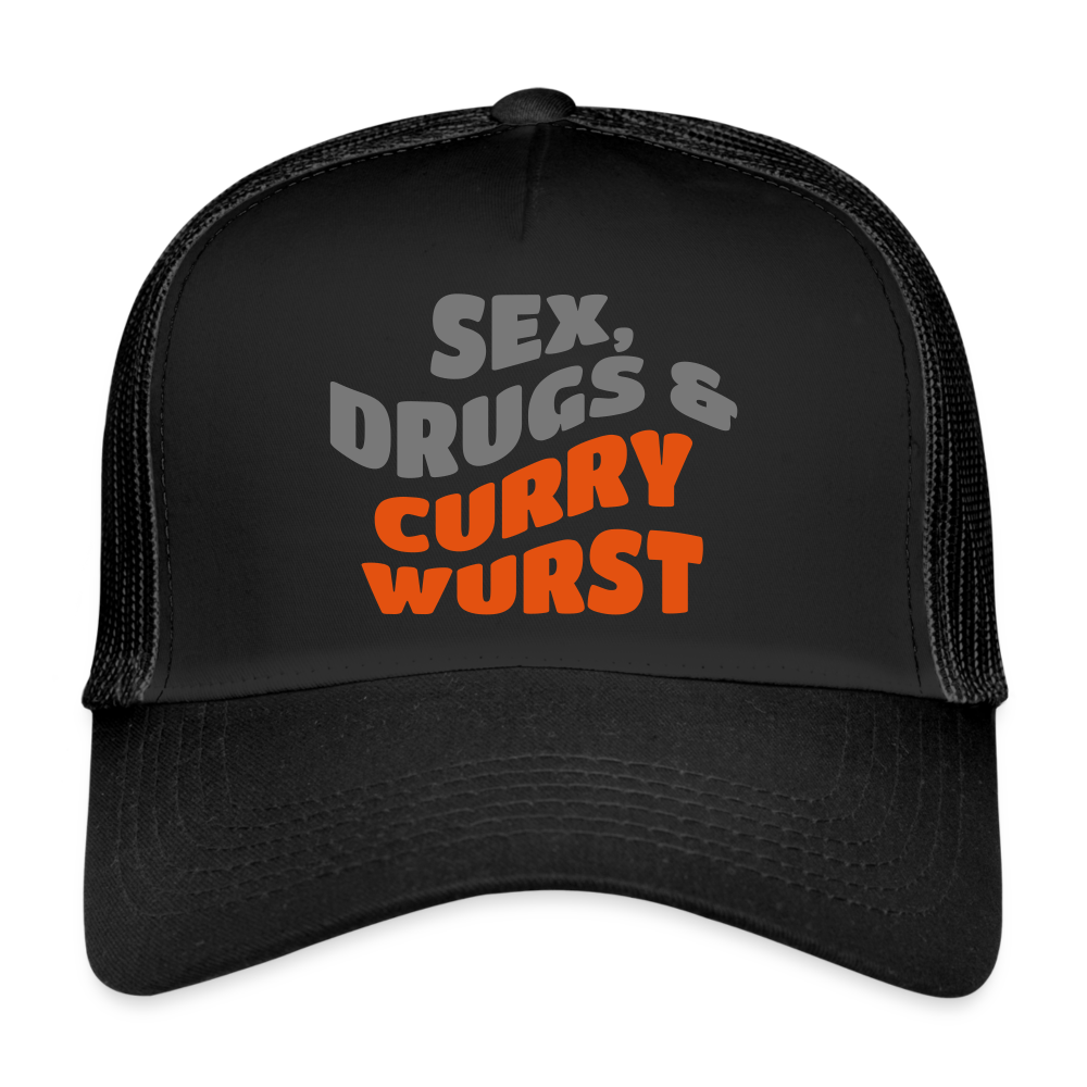 Sex, Drucks & Currywurst - Trucker Cap - Schwarz/Schwarz