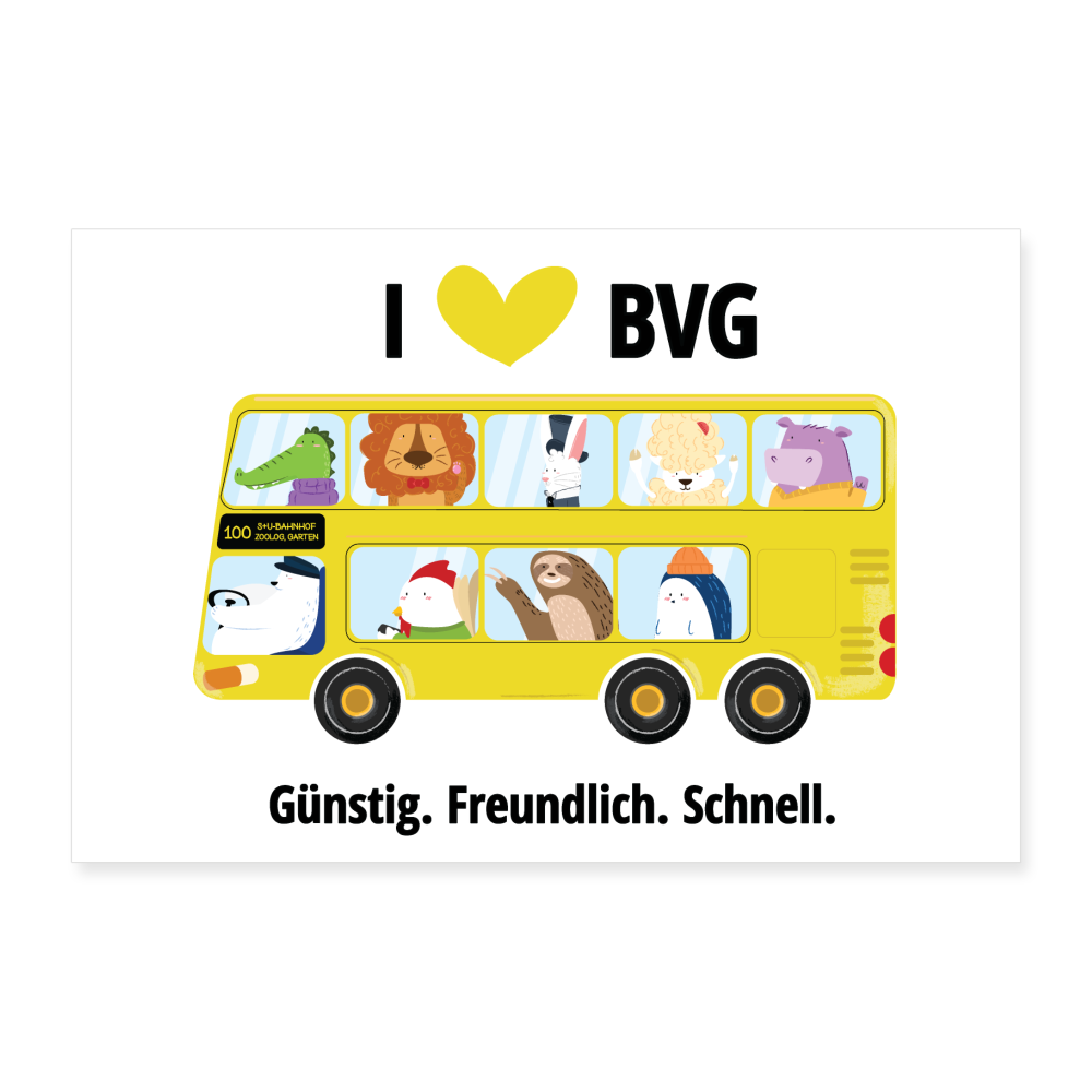 I love BVG - Poster 60x40 cm - weiß
