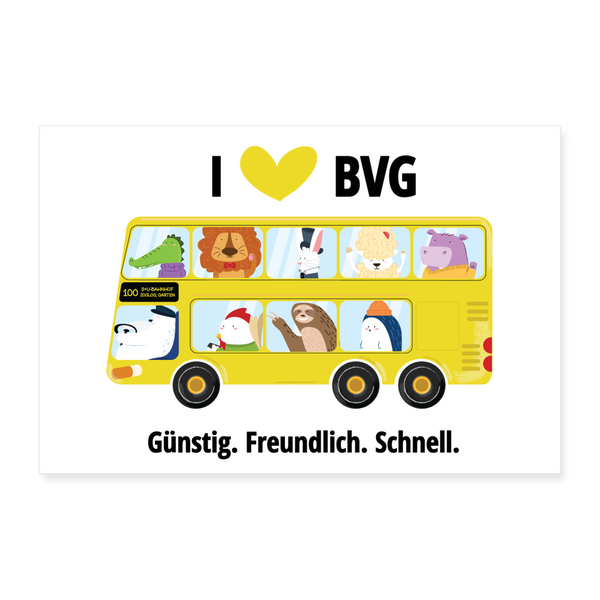 I love BVG - Poster 60x40 cm - weiß