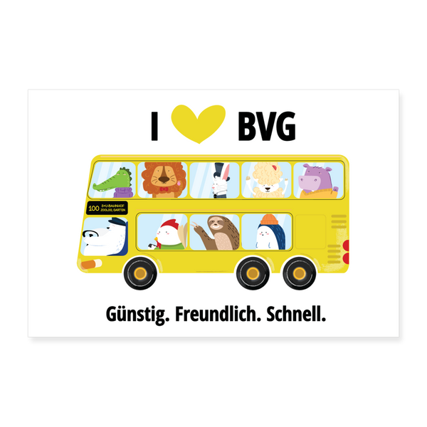 I love BVG - Poster 30x20 cm - weiß