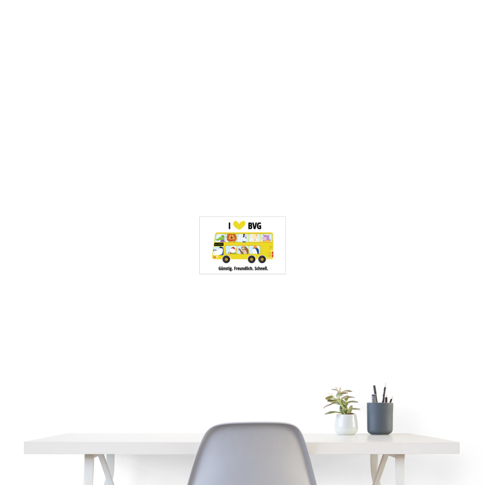 I love BVG - Poster 30x20 cm - weiß