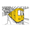 U-Bahn in Linien - Poster 30x20 cm - weiß