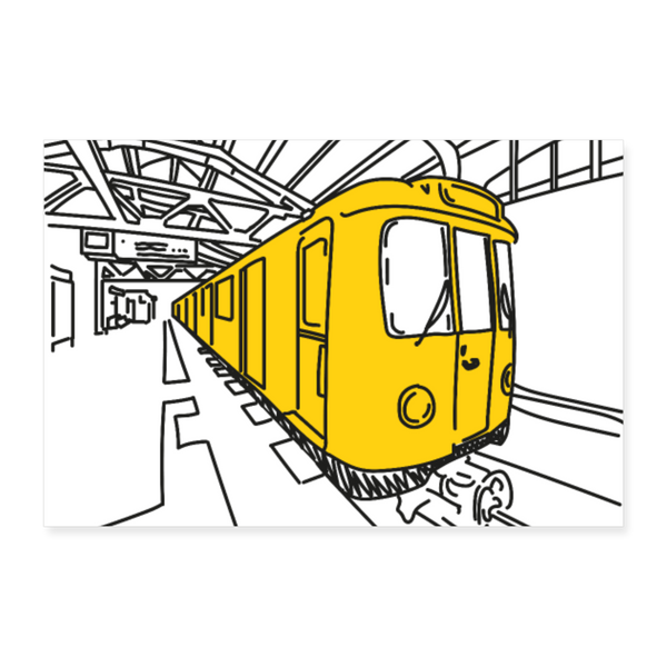 U-Bahn in Linien - Poster 30x20 cm - weiß