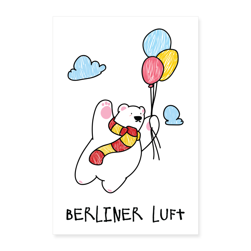 Der Bär fliegt - Poster 40x60 cm - weiß