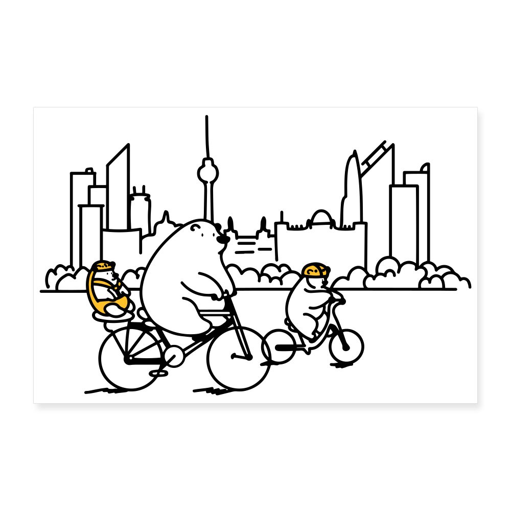 Fahrradtour Berlin - Poster 60x40 cm - weiß