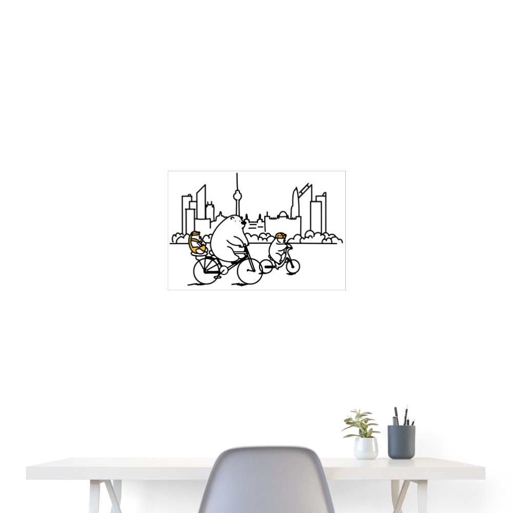 Fahrradtour Berlin - Poster 60x40 cm - weiß