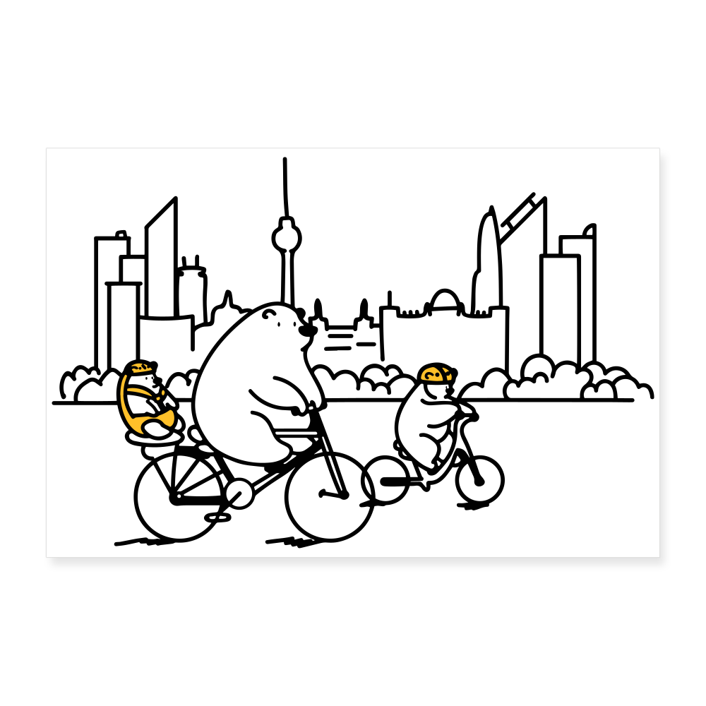 Fahrradtour Berlin - Poster 30x20 cm - weiß
