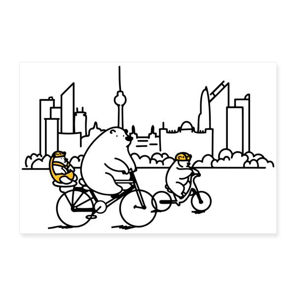 Fahrradtour Berlin - Poster 30x20 cm - weiß
