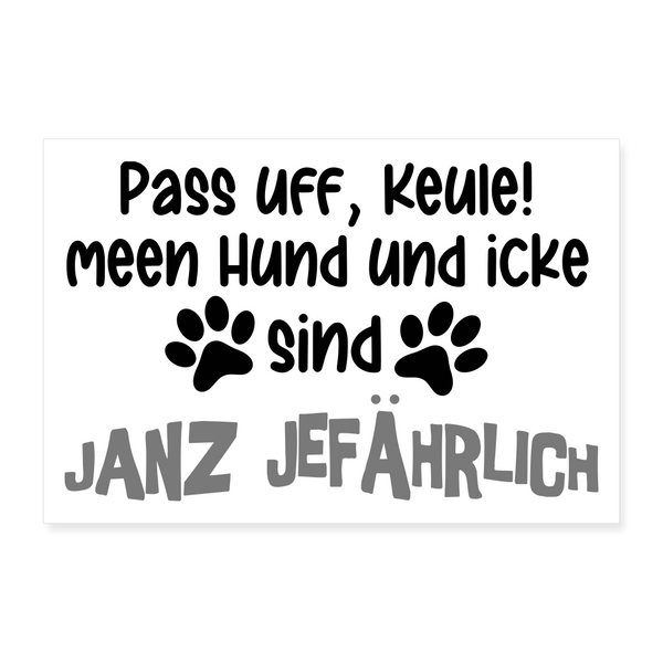 Janz Jefährlich - Poster 60x40 cm - weiß