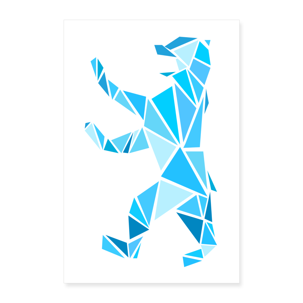 Berliner Bär Geometrie - Poster 40x60 cm - weiß