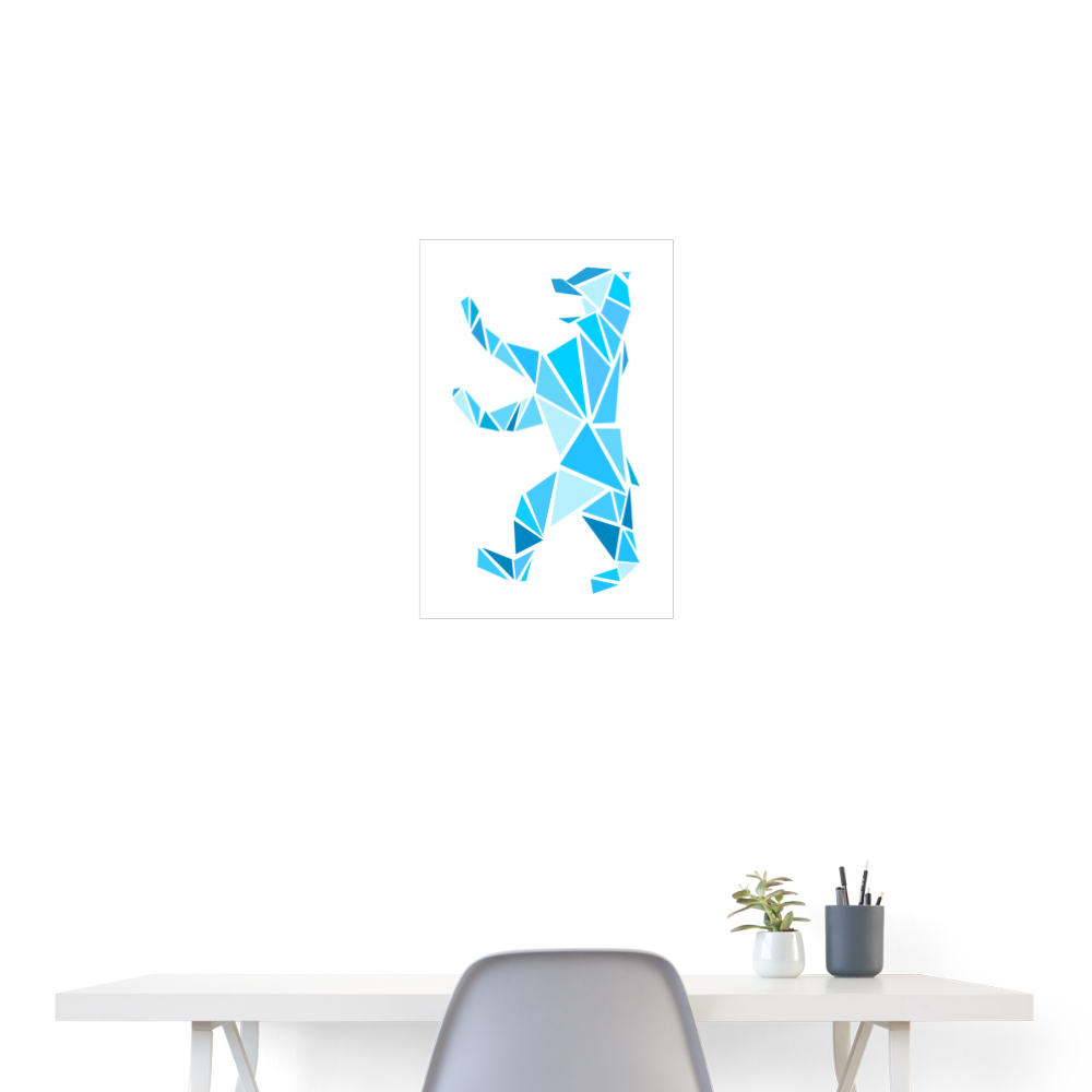 Berliner Bär Geometrie - Poster 40x60 cm - weiß