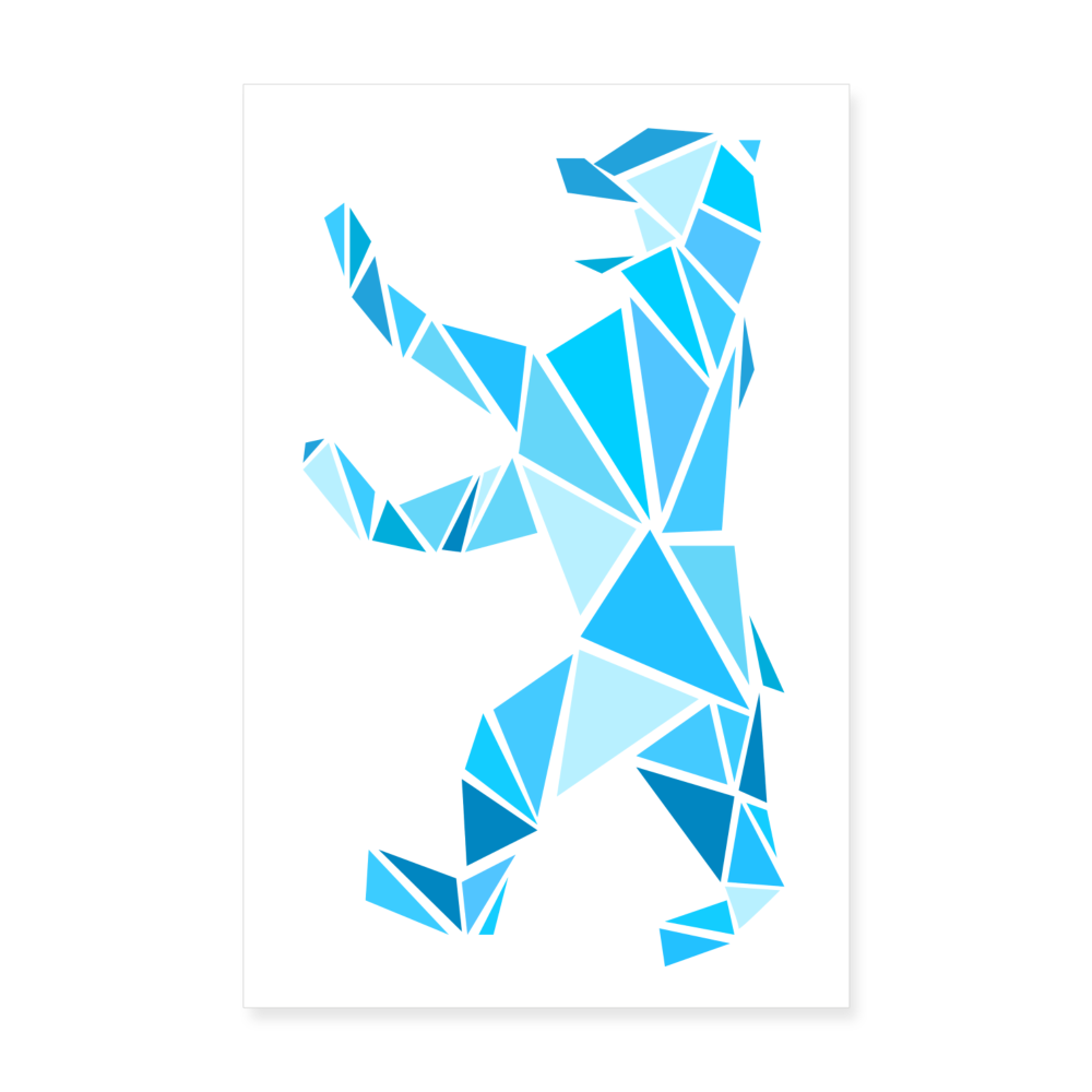Berliner Bär Geometrie - Poster 20x30 cm - weiß