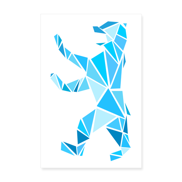 Berliner Bär Geometrie - Poster 20x30 cm - weiß