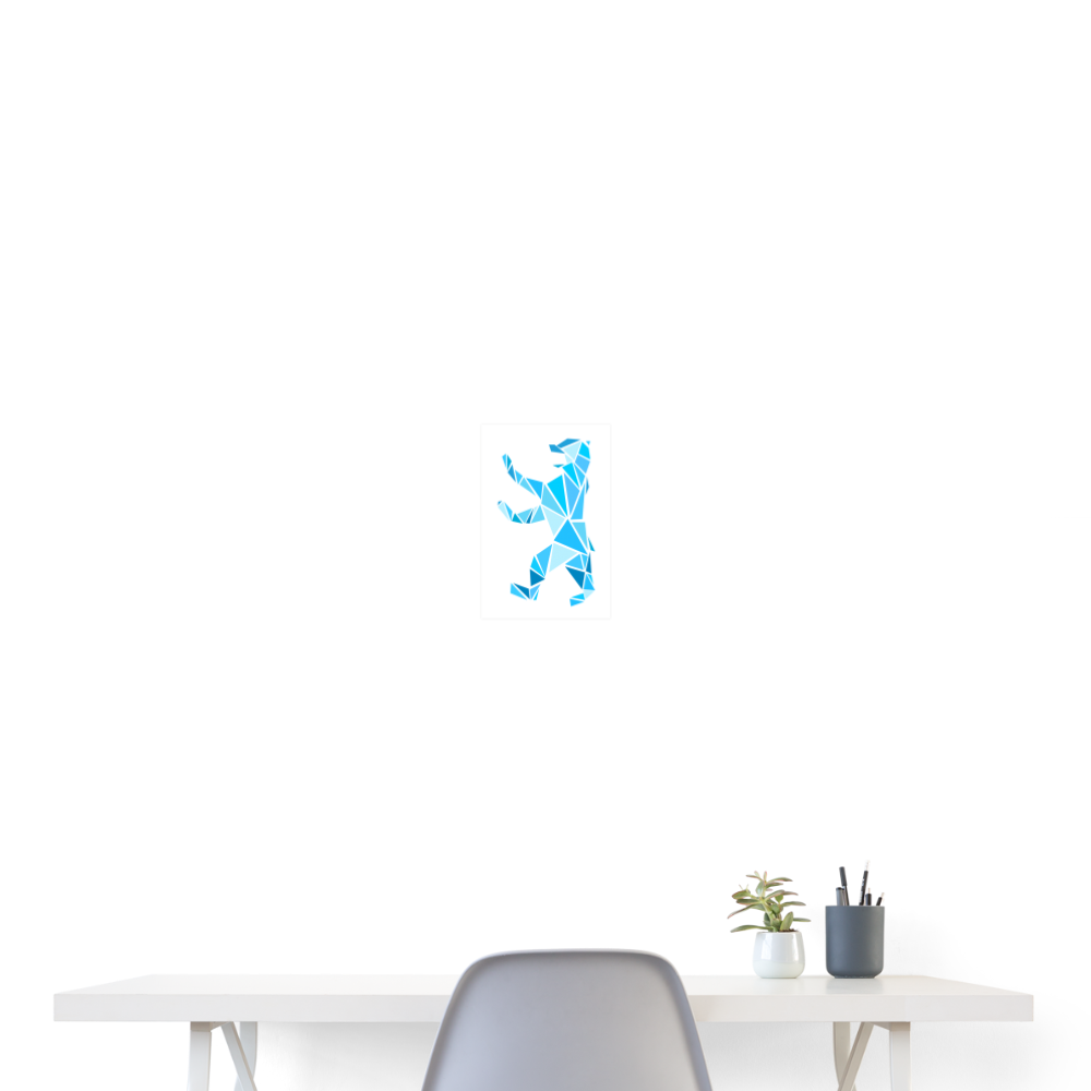 Berliner Bär Geometrie - Poster 20x30 cm - weiß