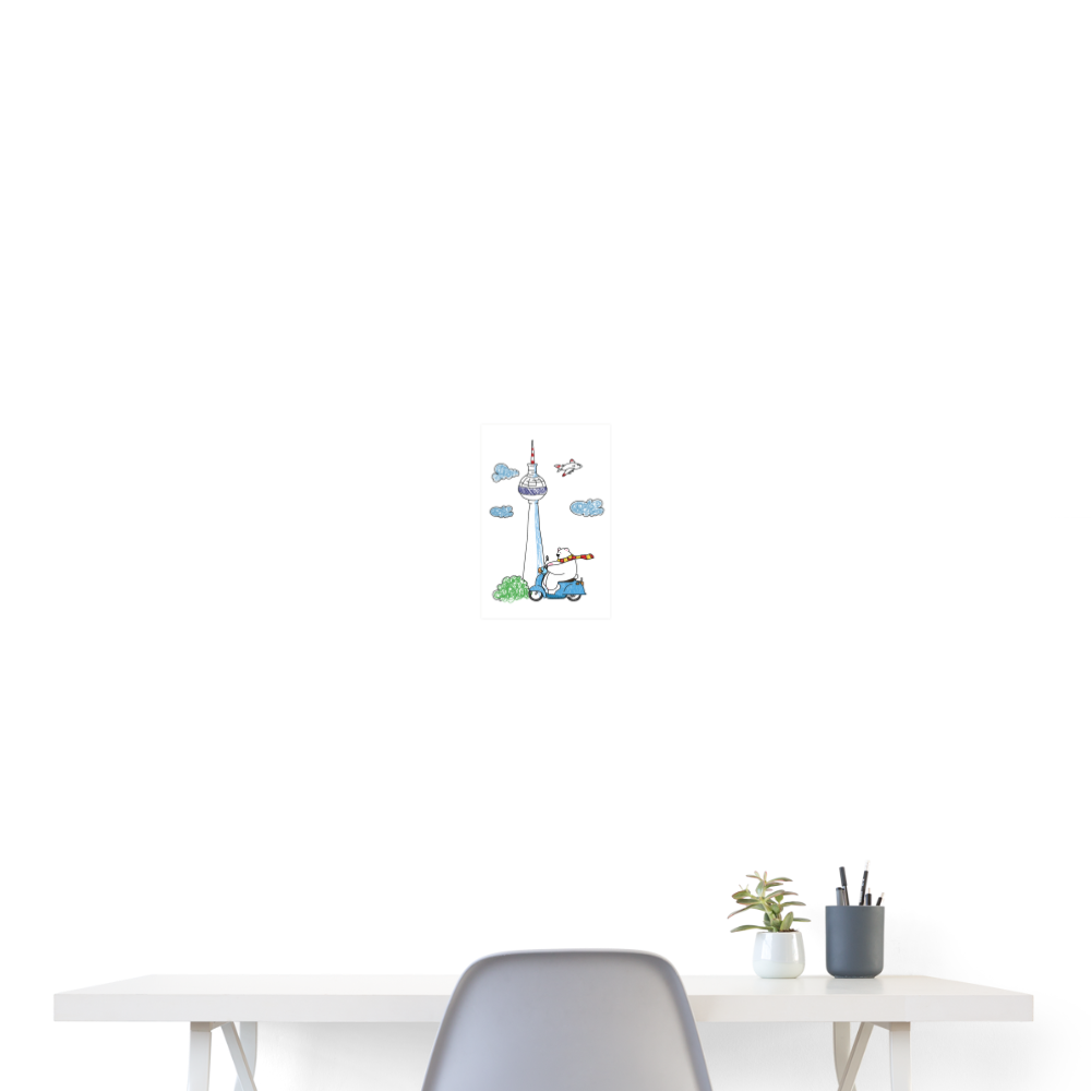 Roller Zum Berliner Fernsehturm - Poster 20x30 cm - weiß