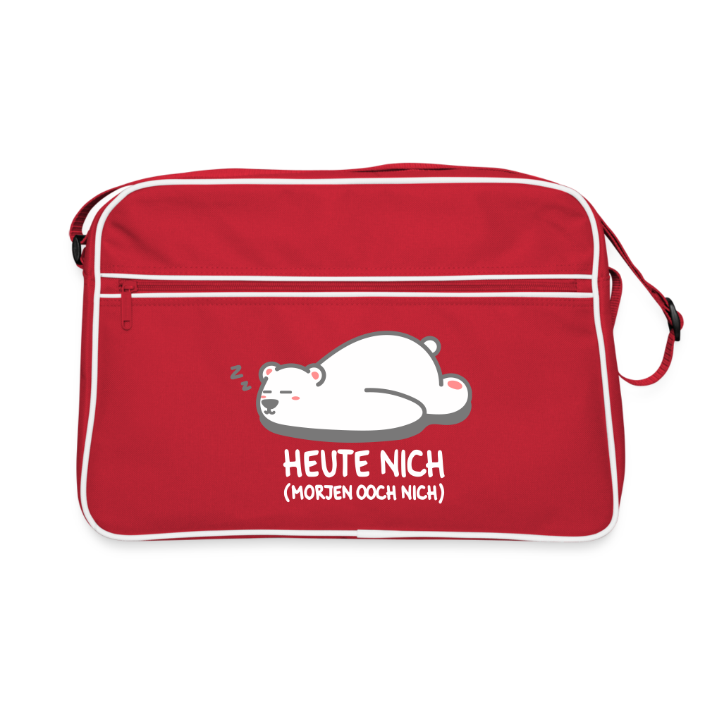Heute nich! - Retro Tasche - Rot/Weiß
