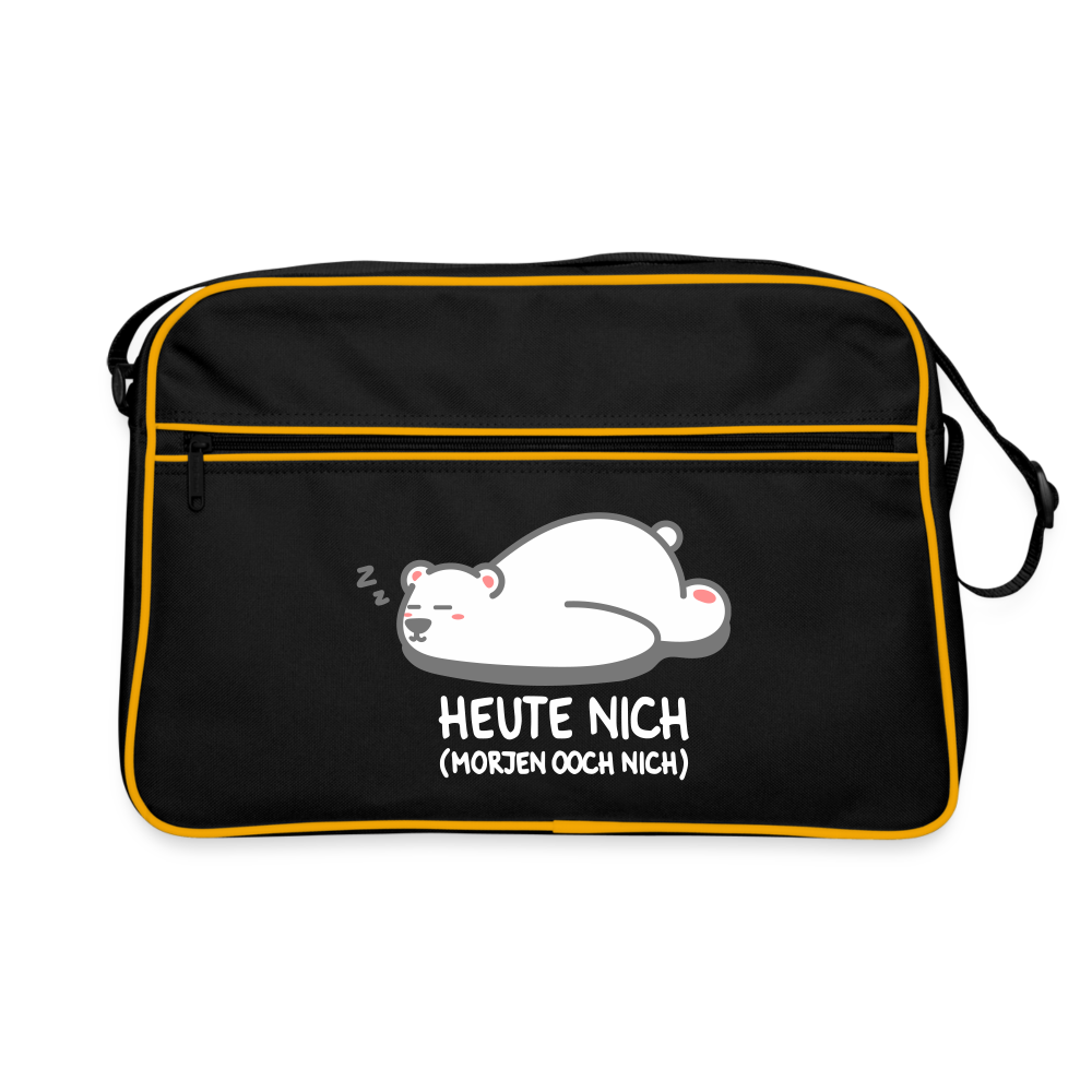 Heute nich! - Retro Tasche - Schwarz/Gold