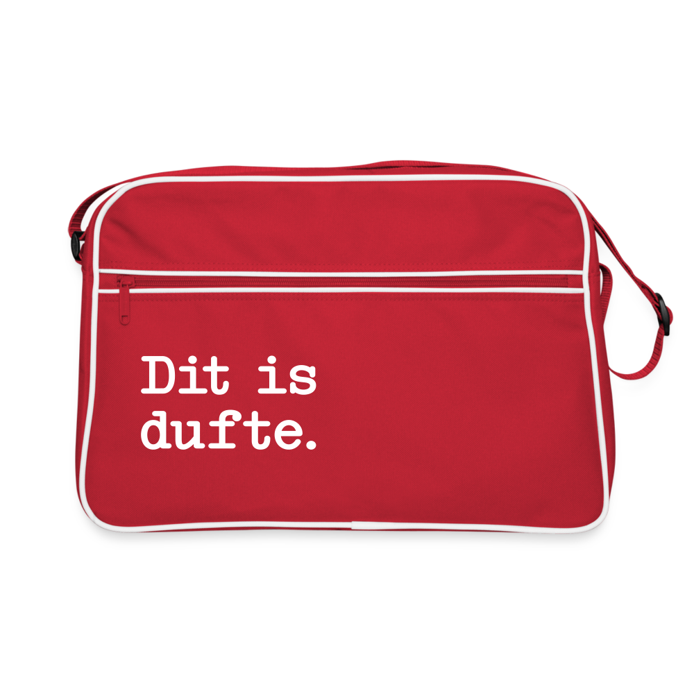 Dit is dufte - Retro Tasche - Rot/Weiß