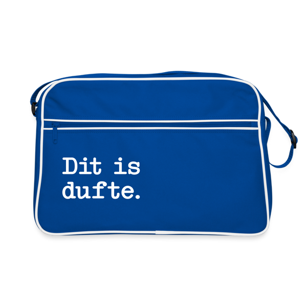 Dit is dufte - Retro Tasche - Blau/Weiß