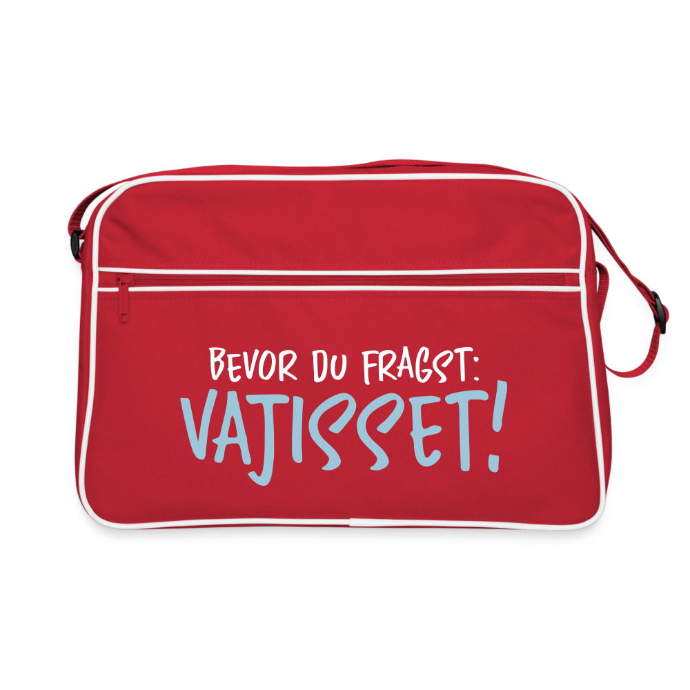 Bevor du fragst - Retro Tasche - Rot/Weiß