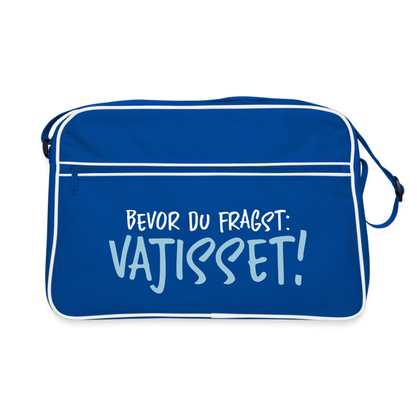 Bevor du fragst - Retro Tasche - Blau/Weiß